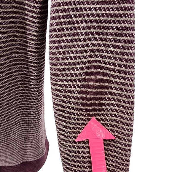 Alternative Apparel Organic Cotton Striped Marron Gray Knit Sweater Mens Large - Picture 5 of 8